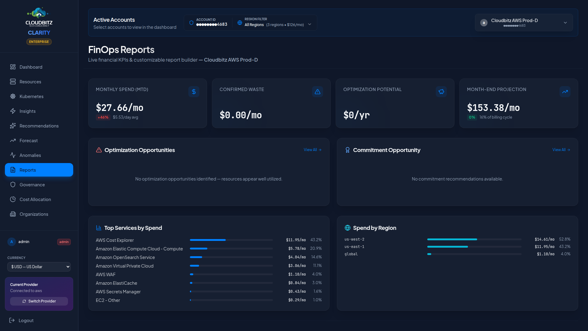 CLARITY FinOps Reports